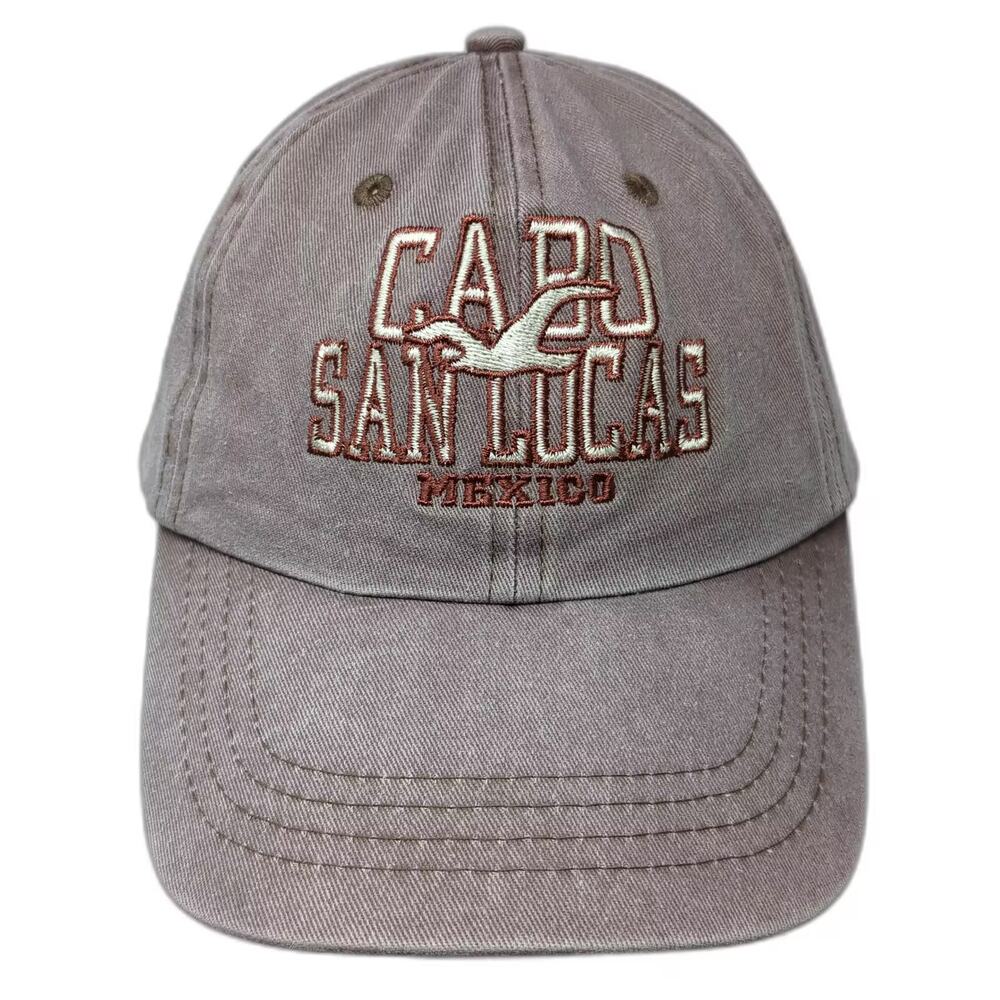 DKPS Cabo San Lucas Mexico Marlin Baseball Cap Hat Brown White OS Strapback
